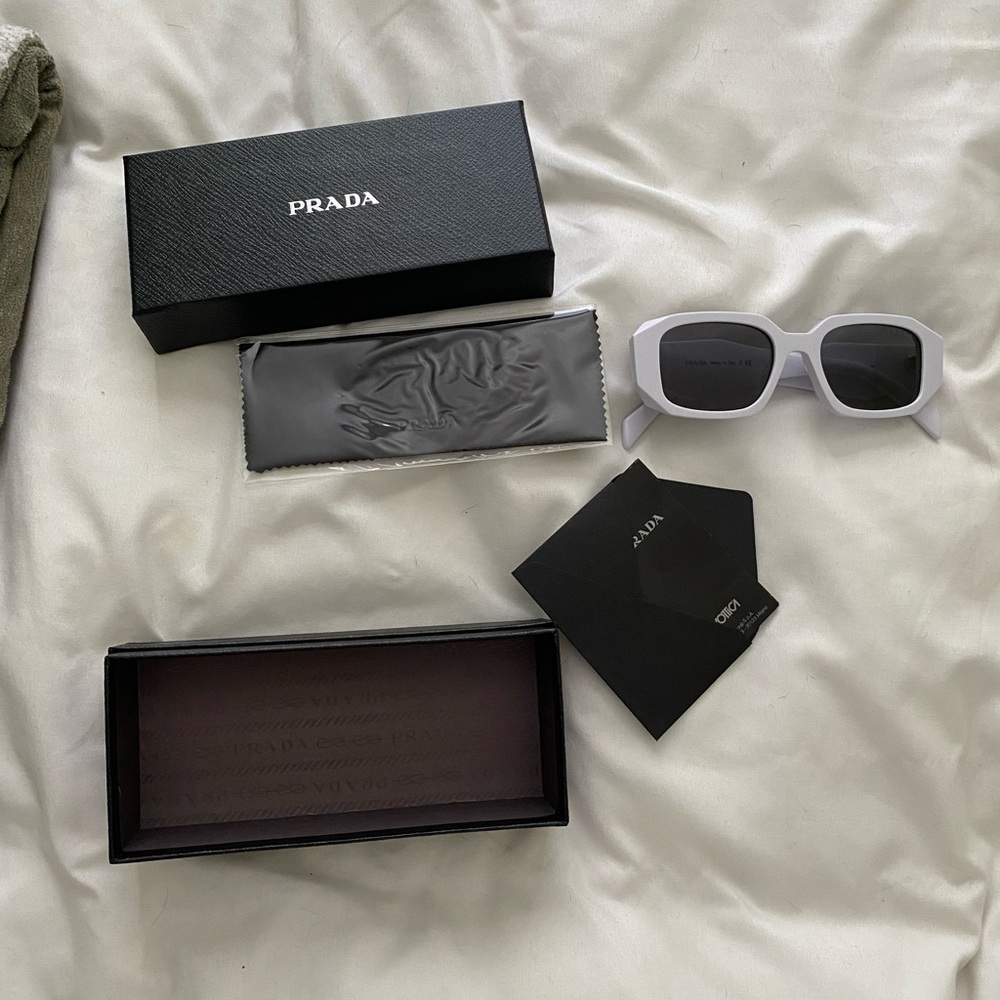 White Prada symbole sunglasses